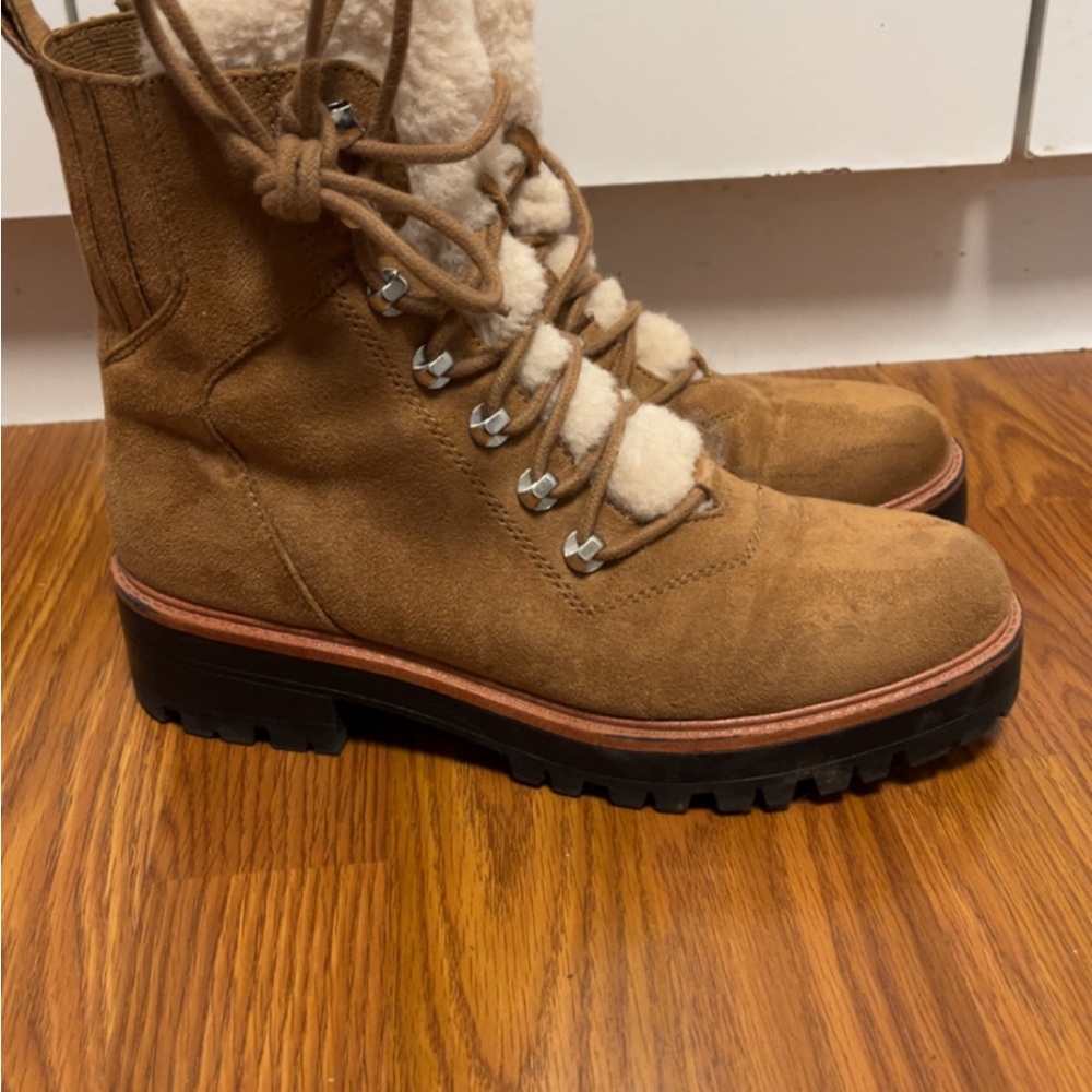 Nine West Tan Lace Up Boots